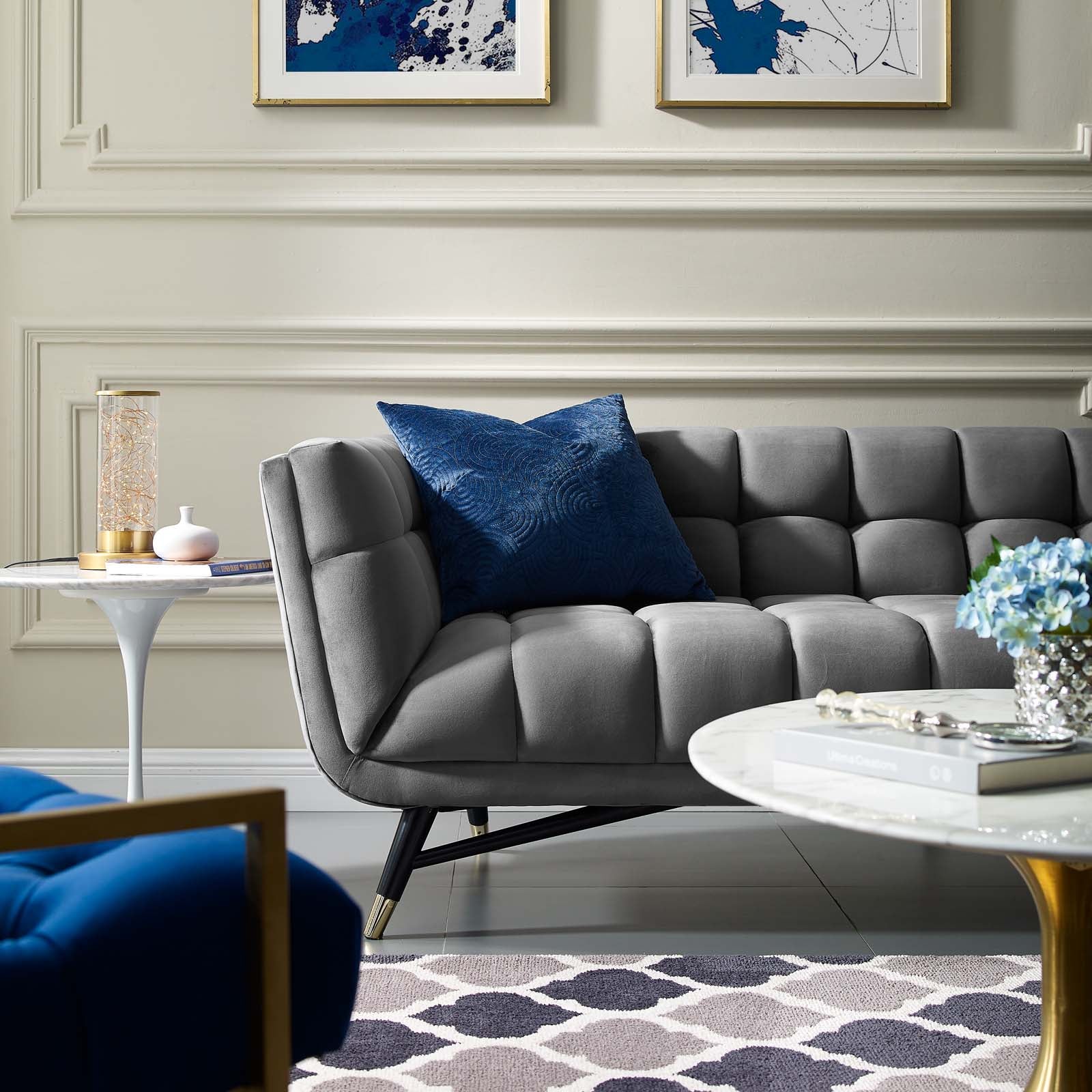 Mid century modern shop velvet sectional